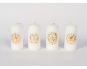 Świeca wałek biała - komplet 4 szt, komunijna