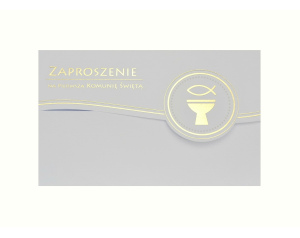 Zaproszenia komunijne poziome złote