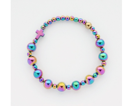 Różaniec 10 Bransoletka Hematyt Kolorowy