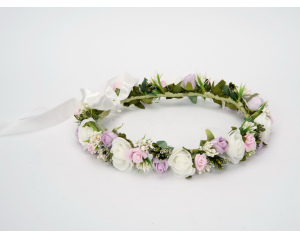 Wianek komunijny z kwiatami