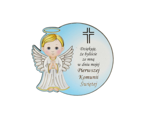 Pamiątka I Komunii, podziękowanie niebieska