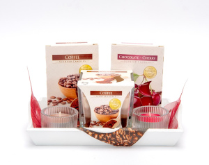Zestaw Prezentowy ze Świecami  Kawa - Czekolada - Wiśnia