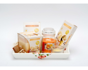 Zestaw Prezentowy ze Świecami Wanilia-Pomarańcza