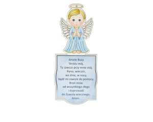 Aniołek niebieski z modlitwą zawieszka