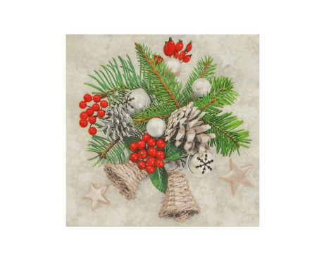 Serwetka na Boże Narodzenie stroik z szyszką