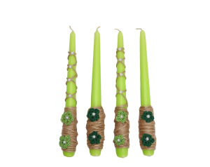 Świeca Stołowa Groszkowe Zestaw Ozdobny