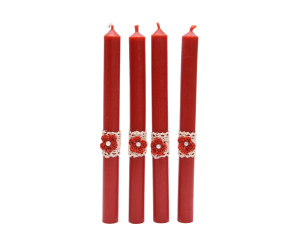 Zestaw Świece woskowe czerwone stołowe