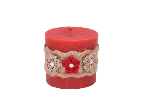 Świeca Czerwona woskowa, ozdobna