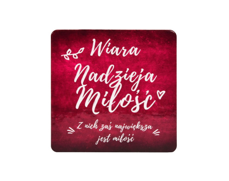 Podkładka Pod Kubek Korkowa Wiara, Nadzieja, Miłość