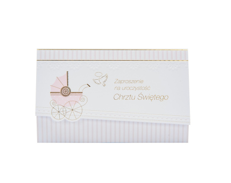 Zaproszenie na Chrzest Tłoczone Dziewczynka