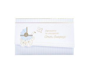 Zaproszenie na Chrzest Tłoczone Chłopiec
