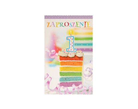 Zaproszenie Pierwsze Urodziny Tort