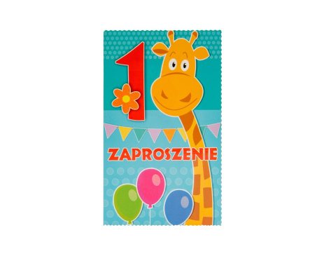 Zaproszenie Pierwsze Urodziny Żyrafa