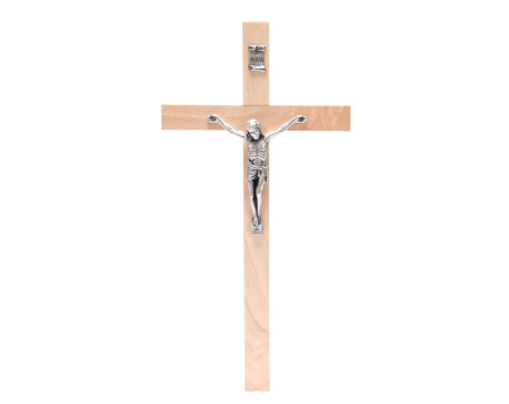 Krzyż Drewniany Prosty Jasny 27 cm