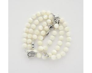 Różaniec Na Szyję z Kamieni Masa Perłowa