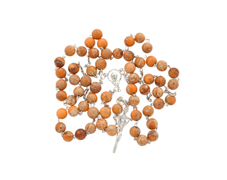 Różaniec Srebrny Kamień Cesarski Pomarańczowy