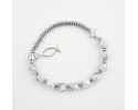 Różaniec Bransoletka Howlit Biały, Hematyt