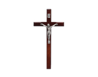 Krzyż Drewniany 12 cm Bordowy