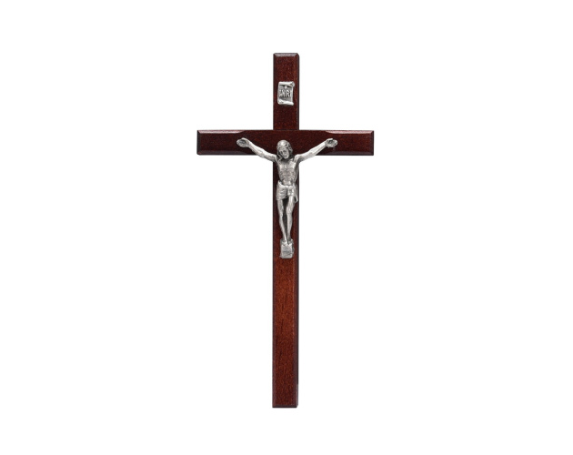 Krzyż Drewniany 12 cm Bordowy