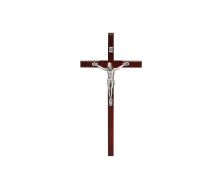 Krzyż Drewniany 16 cm Bordowy