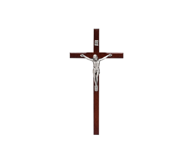 Krzyż Drewniany 16 cm Bordowy