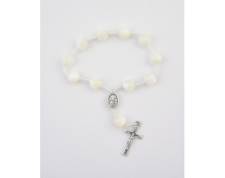 Różaniec 10 z Kamieni Masa Perłowa Na Sznurku