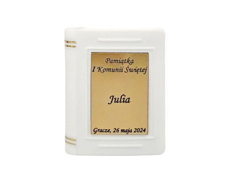 Pudełko Na Różaniec Komunijne Białe Personalizowane