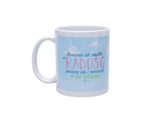 Kubek ceramiczny Radość z cytatem biblijnym - prezent inspirowany wiarą