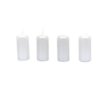 Świeca Wałek Perła 8 cm - komplet 4 szt