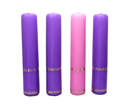 Świece Adwentowe Komplet z Różową Świecą