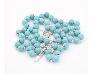 Różaniec Kamienie Turkus