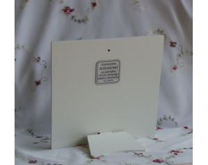 Obrazek srebrny ANIOŁ STRÓŻ Z LATARENKĄ 12x12