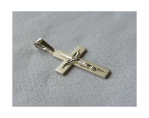 Krzyżyk srebrny diamentowany wzór 4