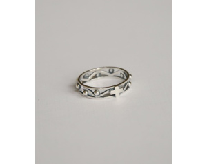 Różaniec srebrny na palec obrączka wzór 5A