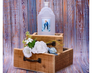 Butelka na wodę święcona duża z Matką Boską Niepokalaną