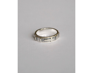 Różaniec srebrny na palec obrączka obrotowa wzór 11