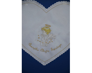 Szatka do Chrztu Aniołek SERCE żółta