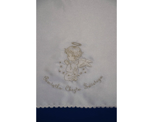 Szatka do chrztu z ANIOŁKIEM, biała