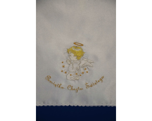 Szatka do chrztu z Aniołkiem, żółta KWADRAT