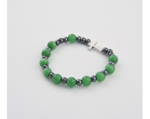 Różaniec Bransoletka Kocie Oko Ciemny Zielony