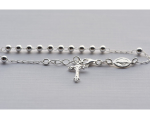 Różaniec 10 bransoletka srebrna