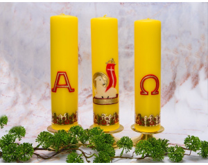 Komplet świec ołtarzowych z wzorem Wielkanocnym