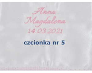 Szatka do Chrztu Świętego z haftem serce, kolor różowy