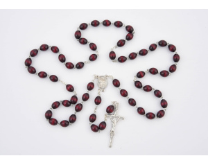 Różaniec Drewniany Bordowy