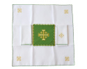 Bielizna kielichowa zielona Krzyż Jerozolimski