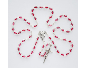 Różaniec kryształkowy bordowa nitka