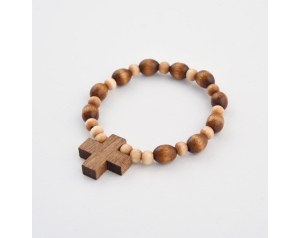 Różaniec Bransoletka Drewniana Dwukolorowa