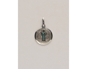 Medalik srebrny św. Benedykt w kolorze