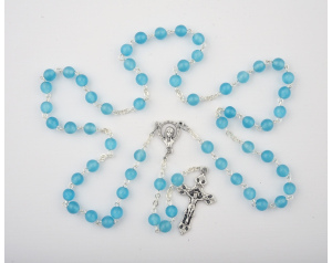 Różaniec Kocie Oko Aqua 6 mm