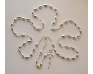 Różaniec srebrny ziarenko wzór nr 2